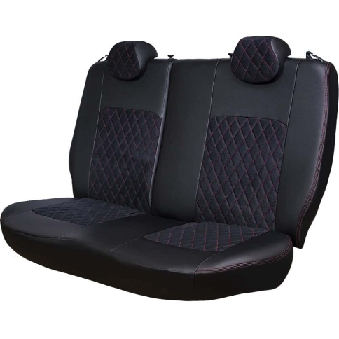 Авточехлы  Mitsubishi Lancer 10 Мицубиси Лансер 10 2007-2011г экокожа алькантара черная ромб    фото 3