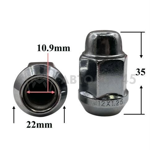 T0526 Гайка колесная иномарки М12*1,25*35 кл.19 конус закр. CH H-2006 фото 1