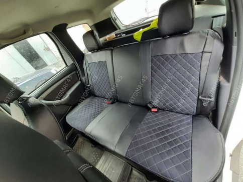Авточехлы  Renault Duster Рено Дастер 2015-2021г 1пок 2/3 Terrano 16-22г экокож/алькан сер.нить ромб фото 15