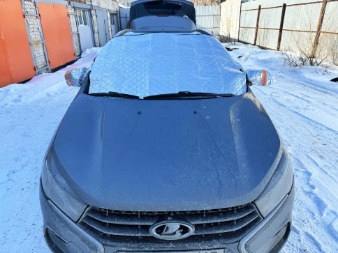 Накидка защитная от наледи и солнца на лобовое стекло 218см х 140см с ушами   фото 2