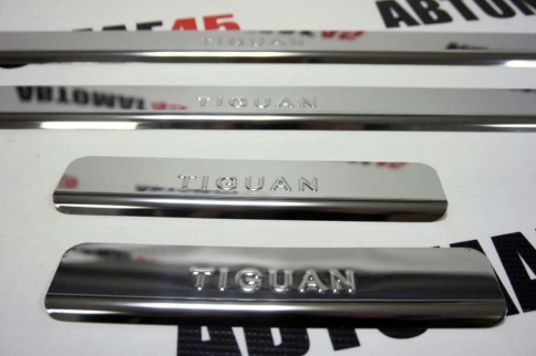 LIDER  Накладки на пороги  Volskwagen Tiguan 2 Фольцваген Тигуан 2 2016-2022г 4 шт нержавейка    фото 7
