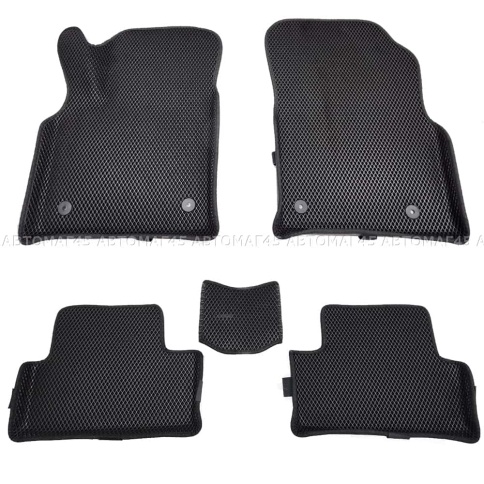 EVA ЭВА 3D коврики в салон Chevrolet Cruze 2008-2015г черный рисунок ромб комплект 5шт    фото 6