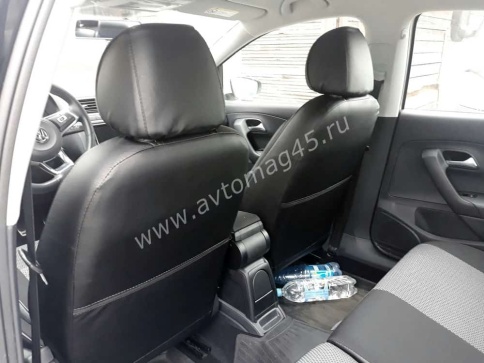 Авточехлы  Volkswagen Polo Фольцваген Поло седан 1/1 2010-2020г жаккард черно-серый Ижевск    фото 6