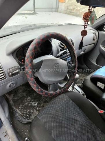 C2R  оплетка руля кожа черная двойной ромб красная нитка размер 37-39см М С504R   фото 3