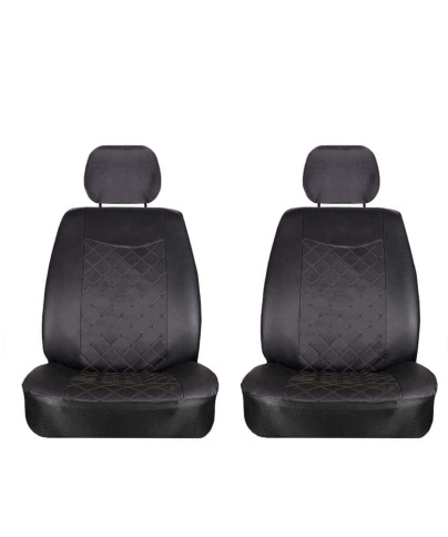 Maximal авточехлы универсальные из экокожи черные 1+1 передние     фото 1