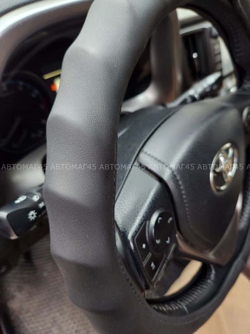 Maximal  оплетка руля экокожа гладкая черная размер 37-39см JJ-74-BL  фото 3