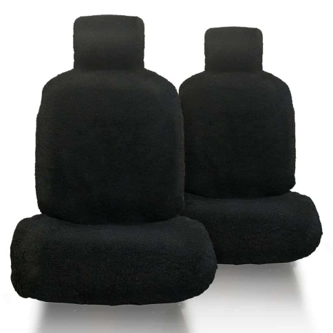 Накидки  люкс короткий ворс черный шерсть 80% 140х55см 2шт    фото 1