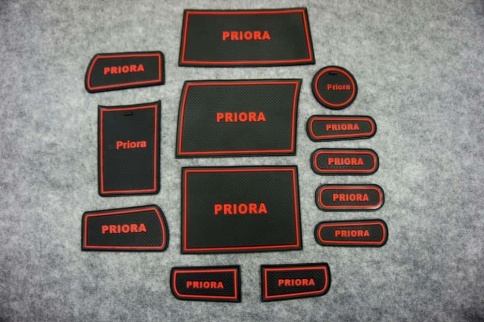 Коврики в ниши Лада Lada Приора Priora 1 красные буквы 13пр. фото 2