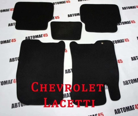 EVA ЭВА  коврики в салон Chevrolet Lacetti 2004-2013г черный рисунок ромб комплект 5шт    фото 1