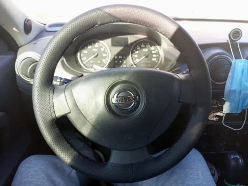 AVS  оплетка руля под шнуровку экокожа перф черная размер М диаметр 37-39см обхват 10см фото 5