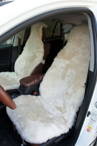 Рус Автотренд  Накидки короткий ворс мутон бежевый 140x55 2шт    фото 10