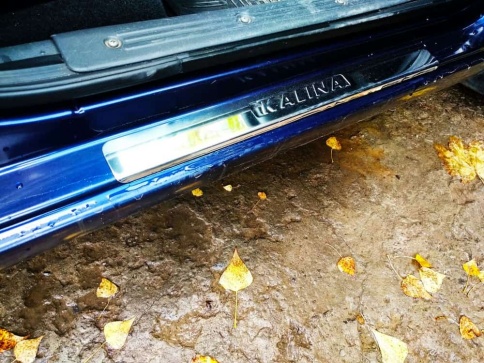 LIDER  Накладки на пороги  Лада Kalina Калина 4 шт нержавейка    фото 3