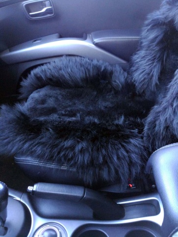 Maximal Накидки комбинированные из овчины черный 140х55см 1шт БРАК    фото 3