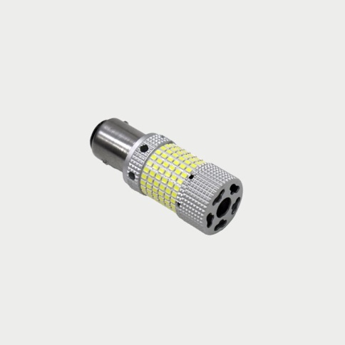 C2R  лампа светодиодная сверхяркая P21/5W 150SMD с охлаждением c цоколем 6000K 850Lm 2 конт бел 1шт фото 2