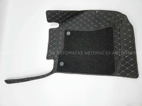 Ковры  5D экокожа Toyota Land Cruiser Prado 150 с 18г черный с бежевой ниткой+ворс комплект АКЦИЯ!  фото 9