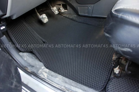 EVA ЭВА  коврики в салон Лада Приора ВАЗ 2110 черные рисунок ромб комплект 5шт CITY    фото 3