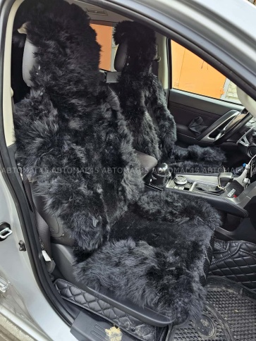 Maximal Накидки комбинированные из овчины черный 140х55см 2шт    фото 1