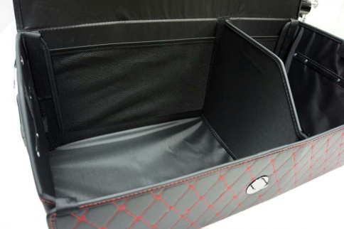 Органайзер  багажника кофр экокожа черный с красной ниткой 70 x 30 x 30см MAXIMAL Big   фото 4