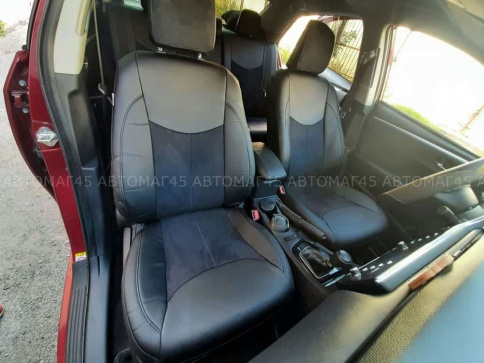 PSV  Авточехлы  Toyota Corolla Тойота Королла 2013-2019г экокожа алькантара черная ромб    фото 3