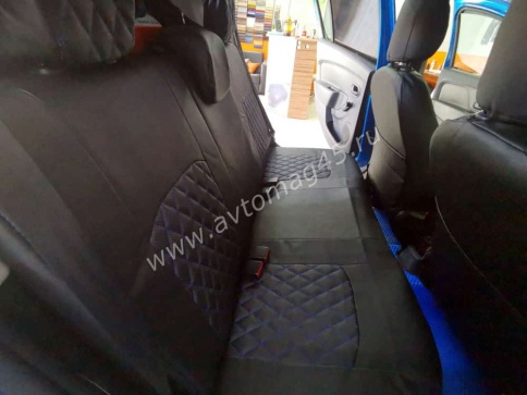 Авточехлы  Renault Logan Stepway с 2013г Renault Sandero Stepway с 2015г 2/3 экокожа черный ромб фото 3