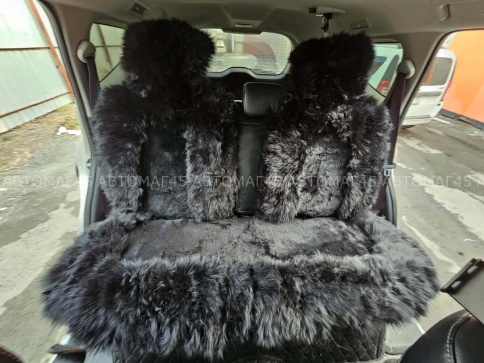 Fentow Накидки  комбинированные черный волк 142x55см комплект на салон 5шт    фото 7