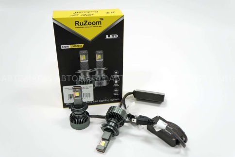 Ruzoom P130 LED 2шт H7 10-16В 120W 6000K 10000Lm с обманкой гарантия 6мес    фото 1