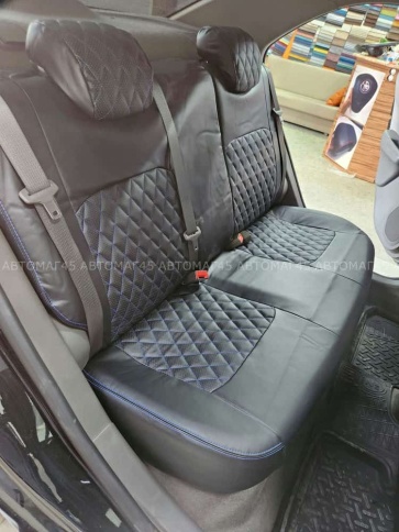 Авточехлы  Chevrolet Cobalt Кобальт 13-22г / Ravon Равон R4 16-20г экокожа черная ромб    фото 10