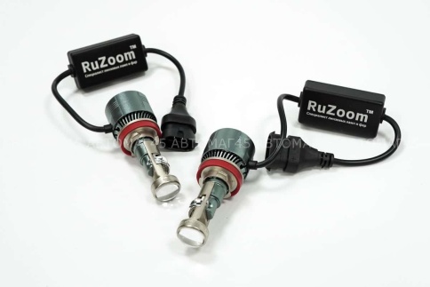 Ruzoom A80 светодиодные лампы LED линза модуль 2шт H11 12В 45W 5700K 4500Lm гарантия 6 мес фото 7