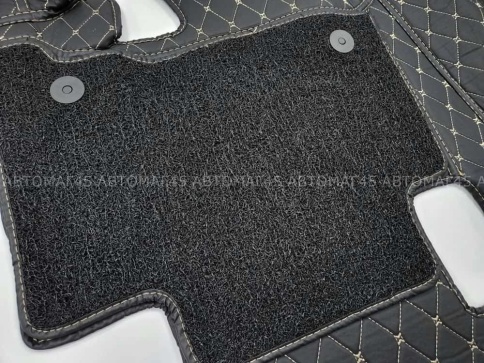 Ковры  5D экокожа Toyota Land Cruiser Prado 150 с 09-18г черный с беж.ниткой+ворс компл Like АКЦИЯ!  фото 11