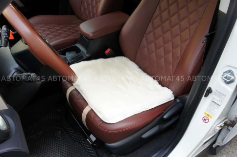 Maximal Накидка  подушка на сиденье короткий ворс белый 50х55см    фото 1