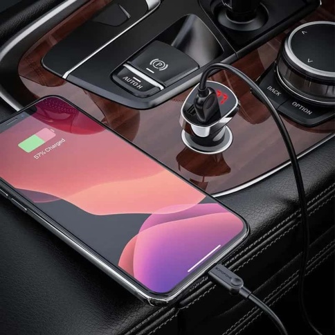 Borofone зарядное устройство в прикуриватель вольтметр + 2 USB 2.4 A фото 5