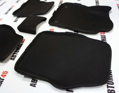 EVA ЭВА 3D коврики в салон Ford Focus 3 2010-2019г черный рисунок ромб комплект 5шт    фото 4