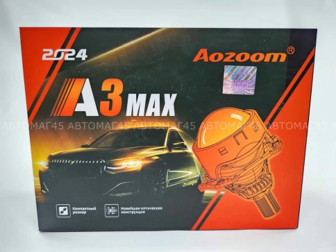 Aozoom  A3 Max 2024 светодиодные Би-Led линзы 3.0" 12V 49W 5500K 4200Lm 1 чип гарантия 12 месяцев    фото 12