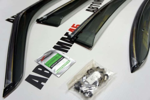 Дефлекторы окон Suzuki SX4 Сузуки SX4 седан 2007-2012г хром молдинг комплект 4шт    фото 3