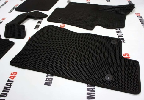 EVA ЭВА  коврики в салон Volkswagen Jetta 2010-2019г 6 поколение черные рисунок соты комплект 5шт   фото 7