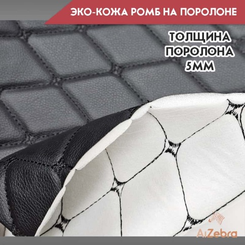 Экокожа на поролоне 5мм узор бабочка черная черная нитка 1м х 1,4м    фото 3