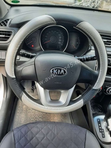 Autoprofi LUXURY  оплетка руля кожа черно-серебристая размер М AP-1010    фото 4