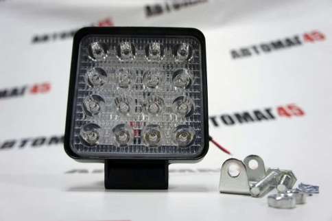 C2R Светодиодная фара 10,5см рабочий свет 16 диодов 48Вт 12В квадрат 1шт гарантия 1 месяц фото 5