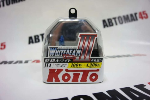 KOITO  лампа WhiteBeam3 H1 12V 55W 4200K 2шт    фото 1