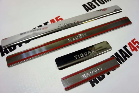 LIDER  Накладки на пороги  Volskwagen Tiguan 2 Фольцваген Тигуан 2 2016-2022г 4 шт нержавейка    фото 9