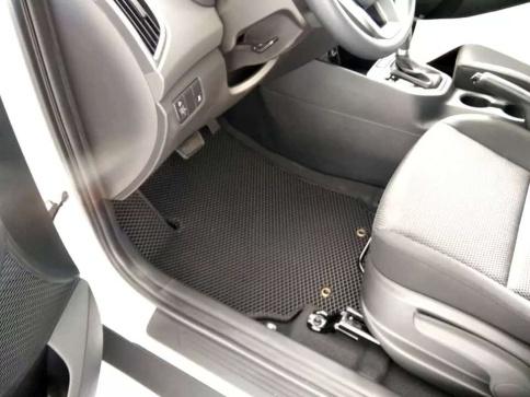EVA ЭВА  коврики в салон Hyundai Creta 1 2015-2021г черные рисунок ромб комплект 5шт    фото 6