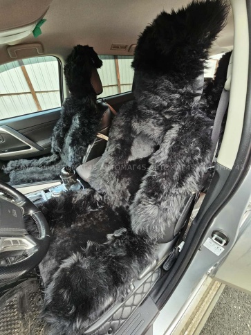 Fentow Накидки  комбинированные черный волк 142x55см комплект на салон 5шт    фото 2