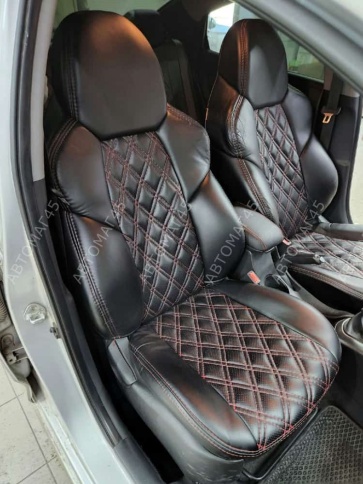 Экстрим  чехлы универсальные экокожа черный черный ромб комплект    фото 8