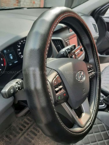 Senator Vermont оплетка руля Размер M натуральная кожа черная   фото 7