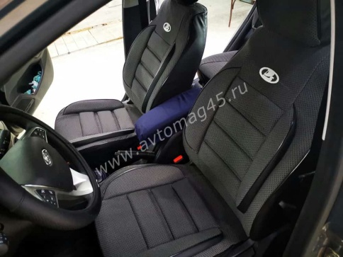 Авточехлы  Lada Vesta Лада Веста седан SW SW Cross жаккард черно-серый    фото 1