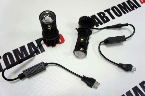 LTway  светодиодные лампы LED линза модуль 2шт H4 12В 30W 5000K 6000Lm с обманкой гар 8мес фото 3