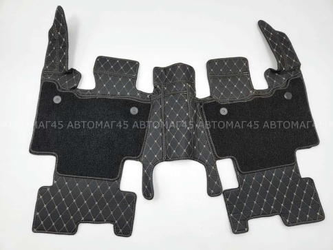 Ковры  5D экокожа Toyota Land Cruiser Prado 150 с 09-18г черный с беж.ниткой+ворс компл Like АКЦИЯ!  фото 7