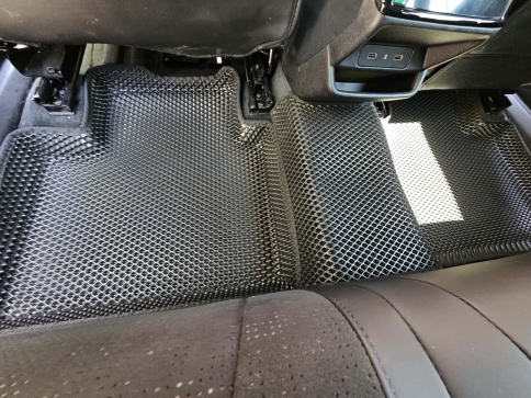 SMART  коврики в салон 3D EVA ЭВА Geely Monjaro Джили Монжаро 2022г-н.в. черные рис ромб компл 5шт фото 5