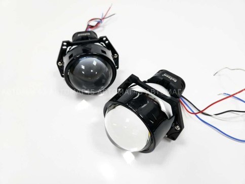 Ruzoom AS001 2024  светодиодные Би-Led линзы 3.0" 12V 60-65W 6000K 4400Lm 2 чипа гарантия 12 месяцев фото 5