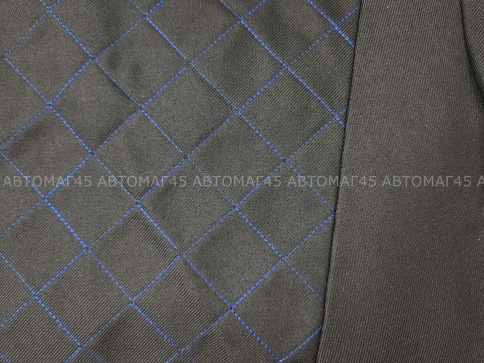 Авточехлы  ВАЗ 2107 жаккард черный с синей ниткой ромб стандарт Барс   фото 3